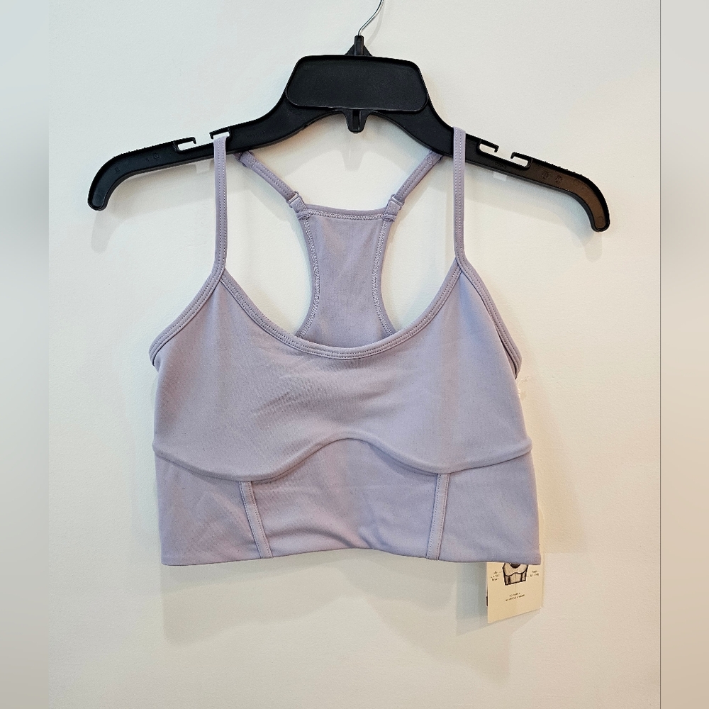 Purple Racerback Sports Bra with Scoop Neckline